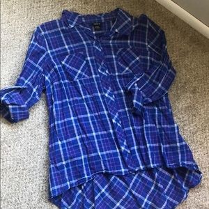 Torrid plaid linen shirt